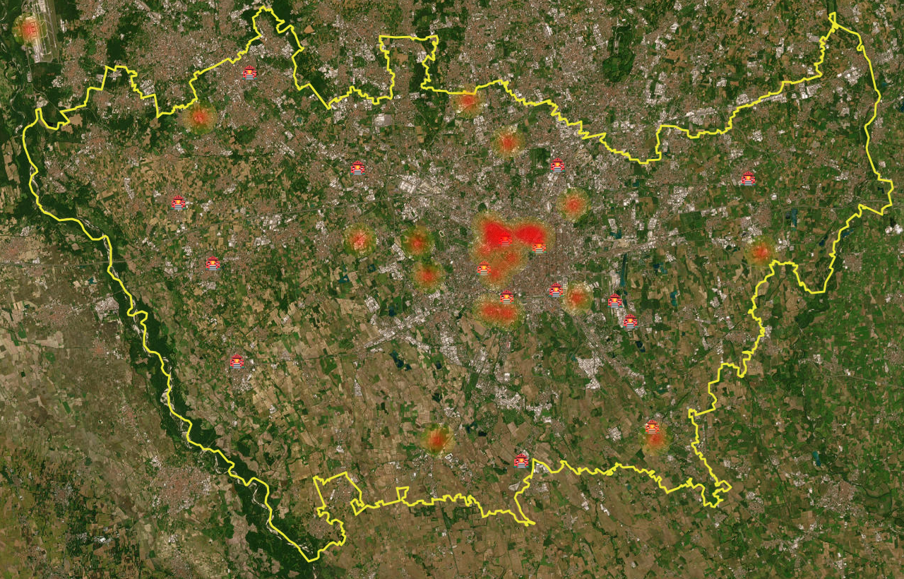 Some of the fires that occurred in the province of Milan